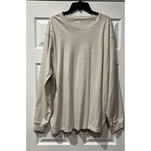 Lands' End Other - Lands' End Super-T Shirt Mens Size‎ XXL 50-52 Beige Cotton Long Sleeve Crew Neck